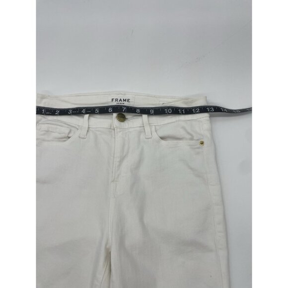 Frame Denim White Skinny Karlie Crop Ankle Jeans Sz 26 Stretch Casual Summer - Picture 6 of 6